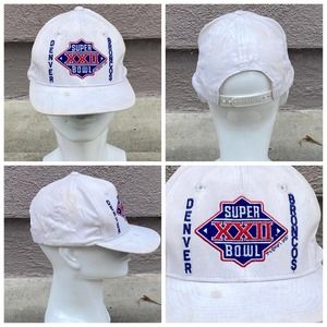 Vtg AJD Denver Broncos Super Bowl XXII Snapback Hat NFL